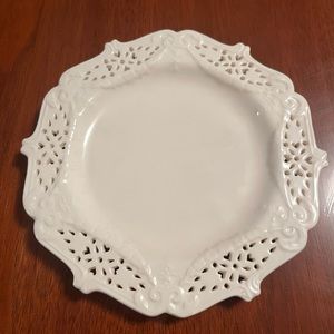 Brand new RARE Hartley Greens England pierced creamware dessert/salad plate
